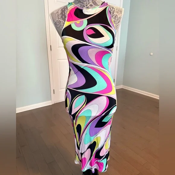 Emilio Pucci Multicolor Sleeveless 100% Viscose Dress - Picture 1 of 3